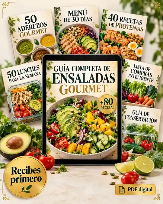 Guía Completa de Ensaladas Gourmet y los 6 bonos en PDF